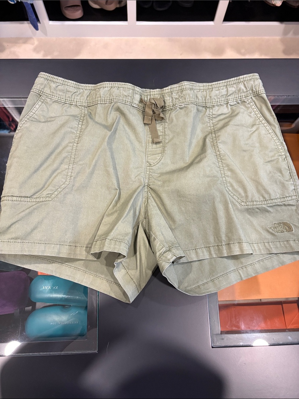 The North Face Women's Light Olive Drawstring Utility Shorts